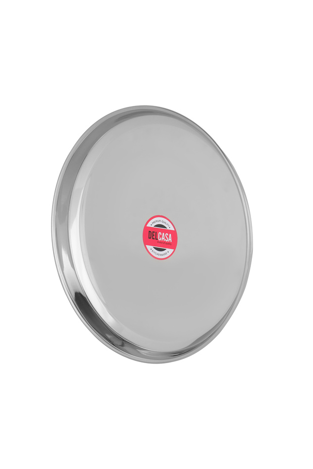 12-inch Bidding Thali, Stainless Steel Plate, DC2437