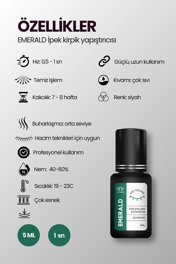 Emerald Pro Volume Ipek Kirpik Yapıştırıcı 5ml - 2