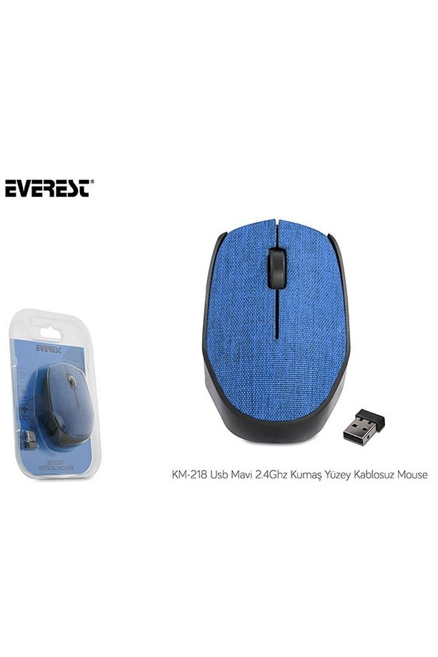 KM-218 Usb Mavi 2.4Ghz Kumaş Yüzey Kablosuz Mouse - 4
