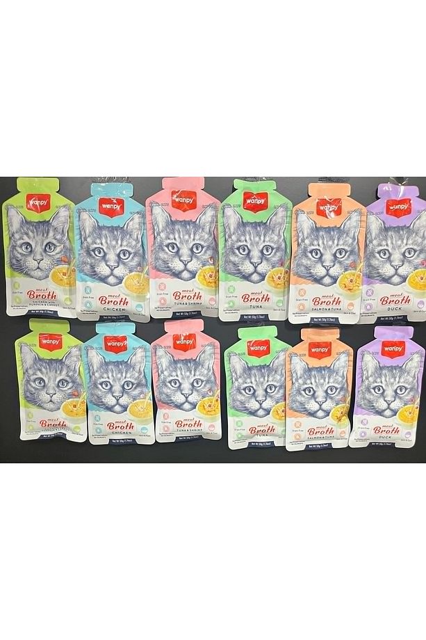 Karışık Aromalı Kedi Çorbası 50 gr X 12 Adet Sıvı Kedi Ödülü - 1