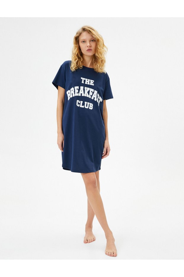 Short Sleeve Crew Neck Slogan Printed