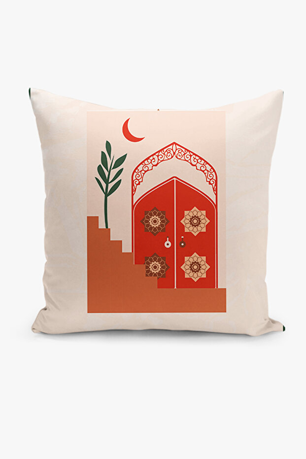 Ramadan Patterned Double Sided Digital Printed Throw Pillow Cover - Ramadan - 1