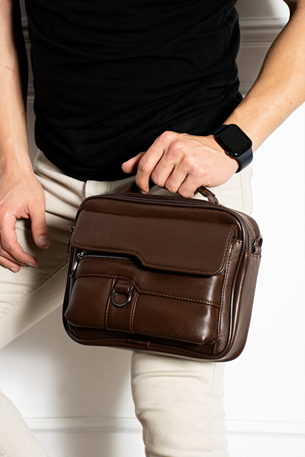 Genuine Leather Men's Handbag, Shoulder Bag, Crossbody Bag, Briefcase