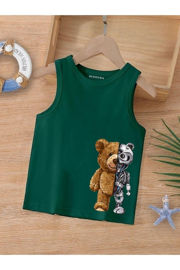 Cartoon Character Printed Sleeveless Children's T-Shirt