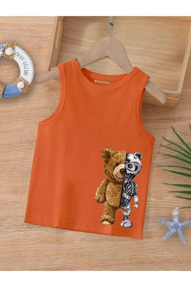 Cartoon Character Printed Sleeveless Children's T-Shirt
