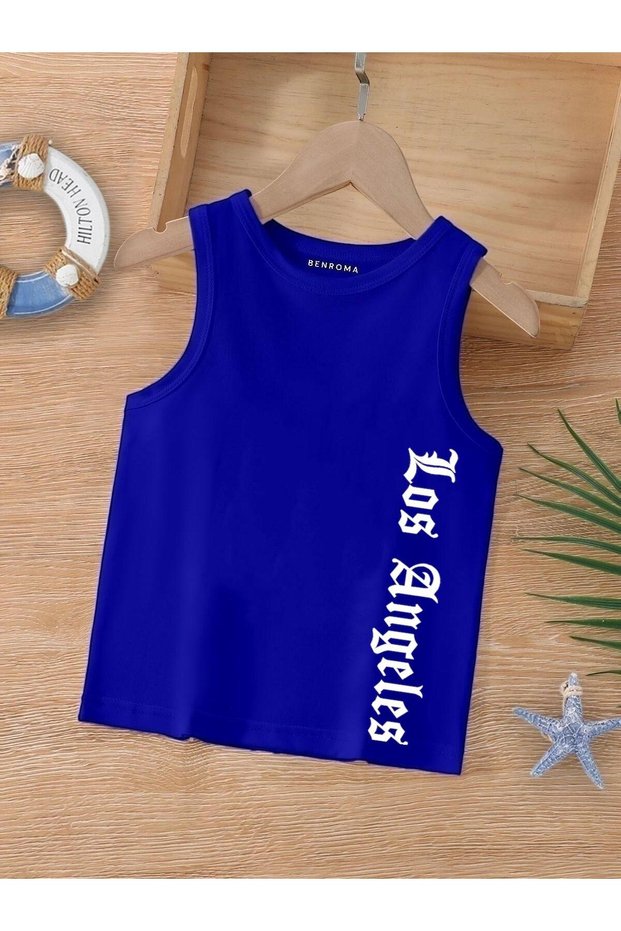 Cartoon Character Printed Sleeveless Children's T-Shirt