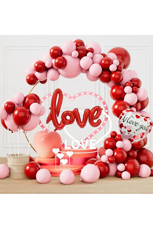 Set of 100 Red Pink Balloon Chains