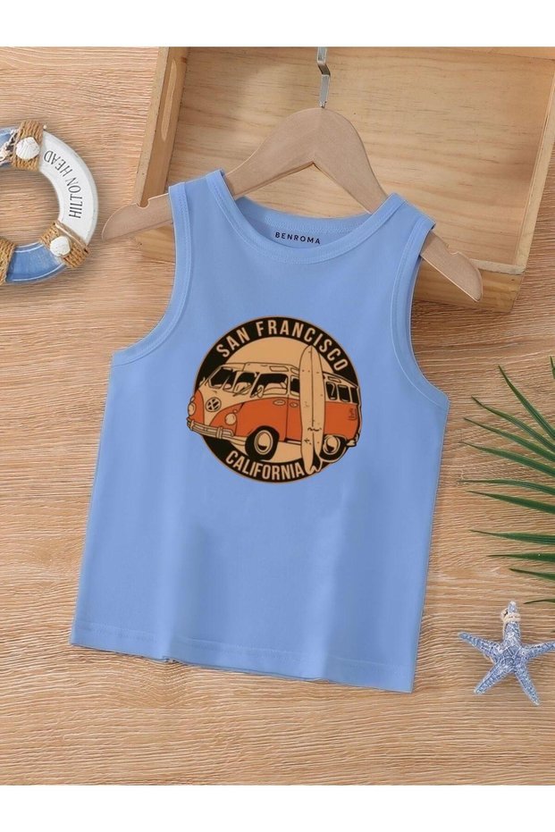 Cartoon Character Printed Sleeveless Children's T-Shirt