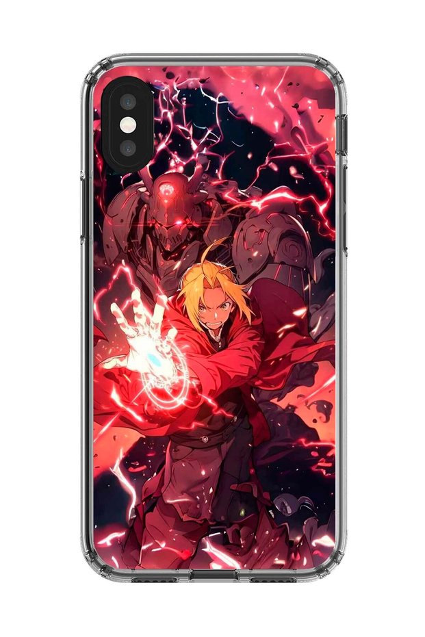 iPhone XS Max Compatible Transparent Case Fullmetal Alchemist Design 1
