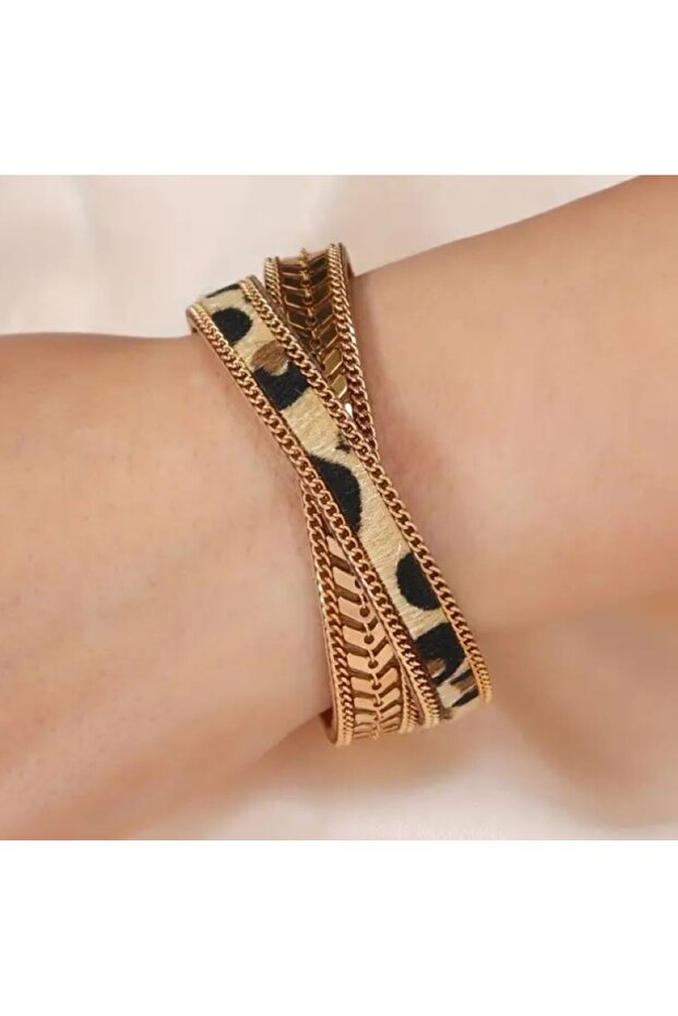 Leopard Patterned Vegan Bracelet - 4