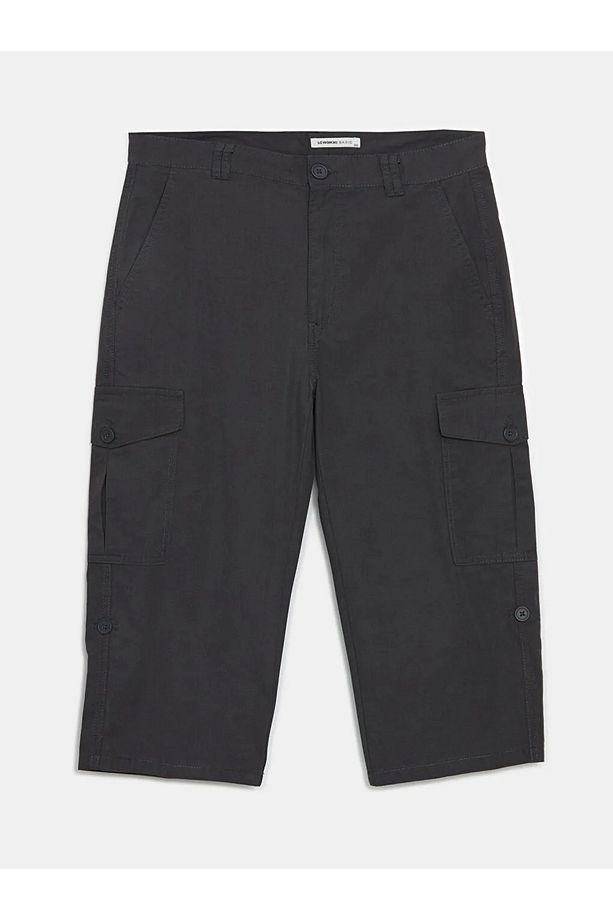 LCWAIKIKI Classic Standart Kalıp Gabardin Erkek Roller Şort - 1