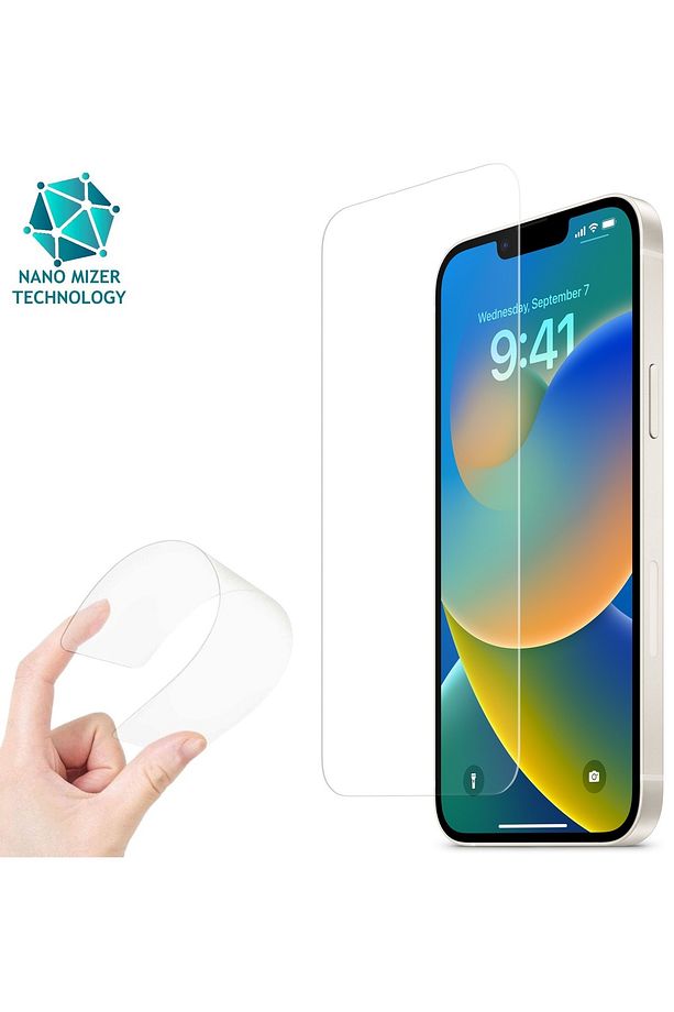 (ESNEK NANO CAM) iPhone 14 Plus Uyumlu İnce Darbe Korumalı Esnek Nano Ekran Koruyucu - 1