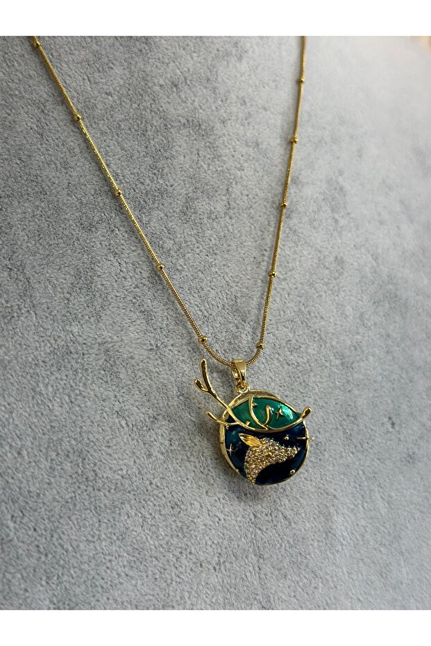 Kapaklı geyik Çelik kolye - 4