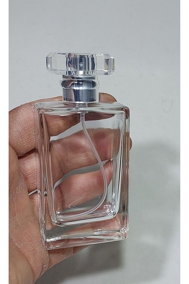 2 Adet 50 Ml Cam Yeniden Doldurulabilir Sprey Kolonya Boş Parfüm Şişe şeffaf gümüş Renk Kapaklı - 1