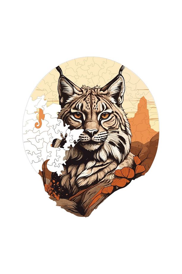 Çöl Vaşağı Ahşap Puzzle Yetişkin Yapboz Puzzle Yapıştırıcılı WZ-14 - 5