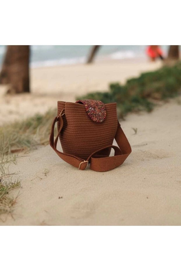 Handmade Bag Straw Bag Women's Shoulder Bag 100% Cotton Real Cord