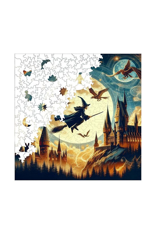 Hogwarts'ın Gizemi Ahşap Puzzle Yetişkin Benzersiz Parçalı Yapboz Puzzle Yapıştırıcılı S1-07 - 5