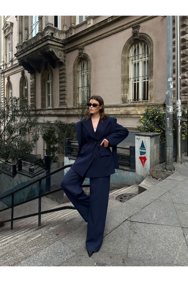 Bağlamalı Blazer Ceket - 8