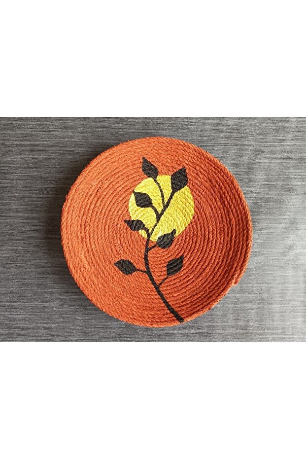 El Yapımı Afrikan Tabak Etnik Hasır Tabak Seti Bohem Duvar Dekoru Afrika Tabak - 4