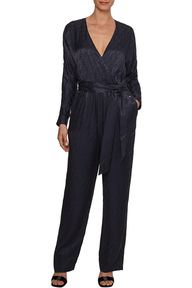 VIS JACQUARD JUMPSUIT LS - 3