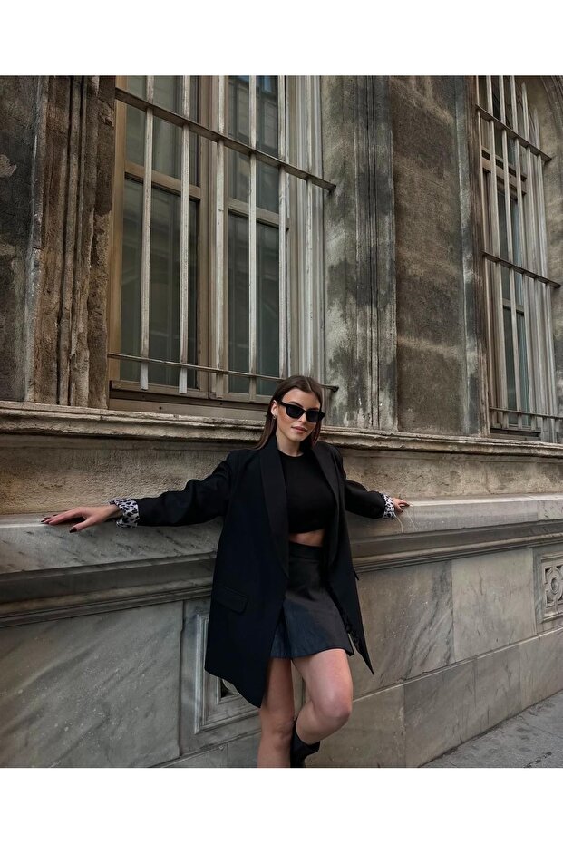 Leopard Lined Blazer Jacket - 3