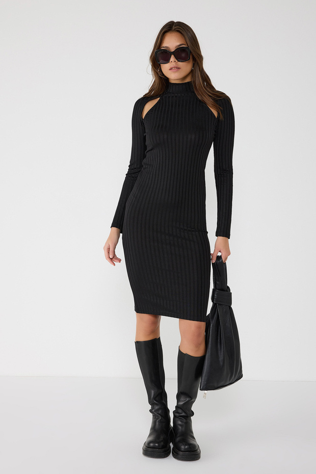 Cut Out Detailed Midi Dress