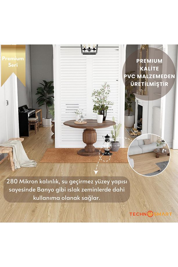60×100cm Kendinden Yapışkanlı Parke Görünümlü Premium Zemin Duvar Kağıdı Dolap Kaplama - 3