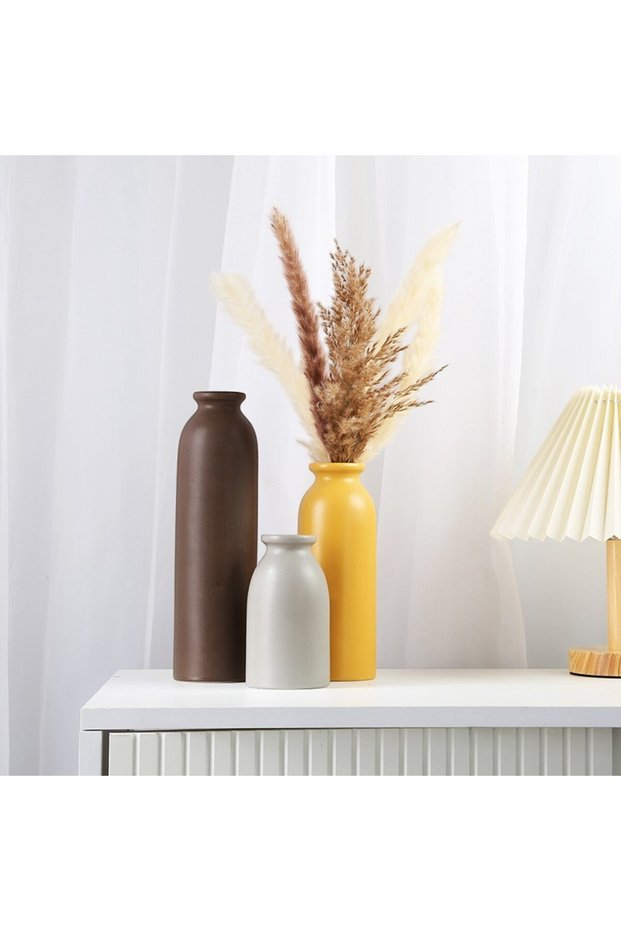 3'lü Retro Simple Seramik Vazo