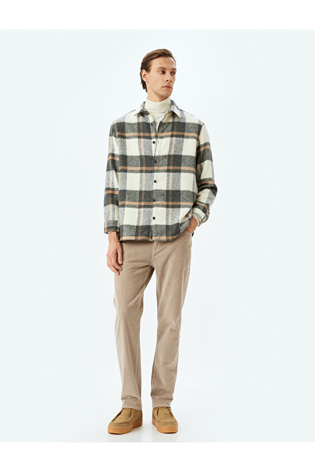 Men's Beige Corduroy Trousers