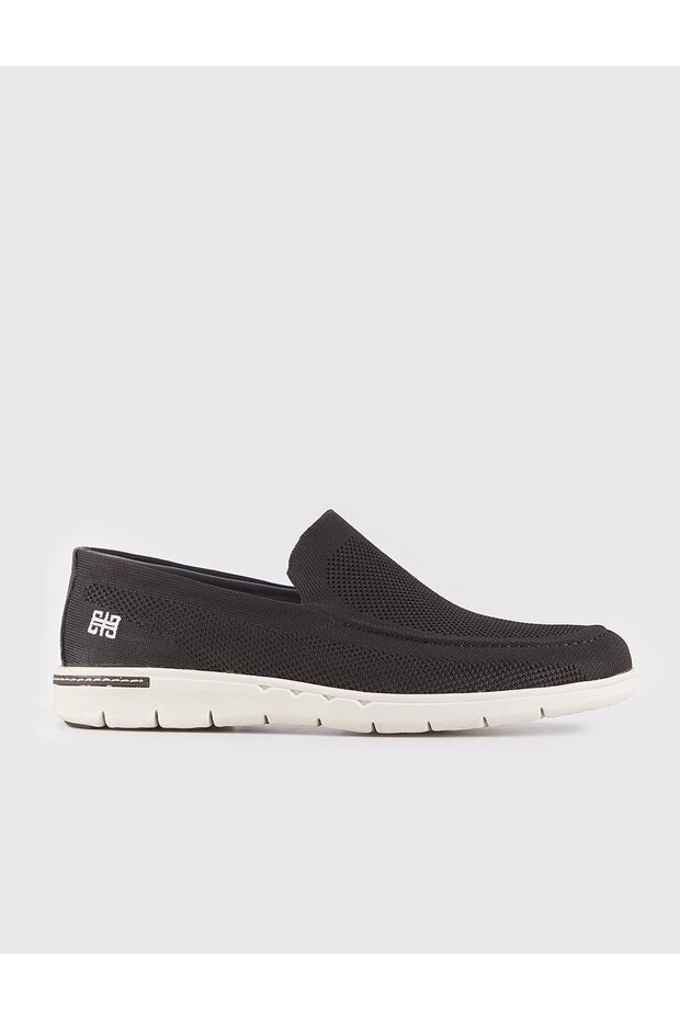 White Sole Knitwear Black Men's Casual Shoes