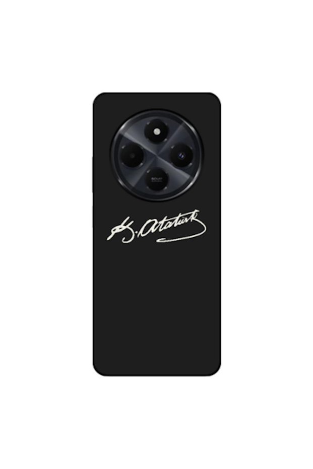 Xiaomi Redmi 14C Compatible Case Ataturk Signature Silicone Case (Printed)