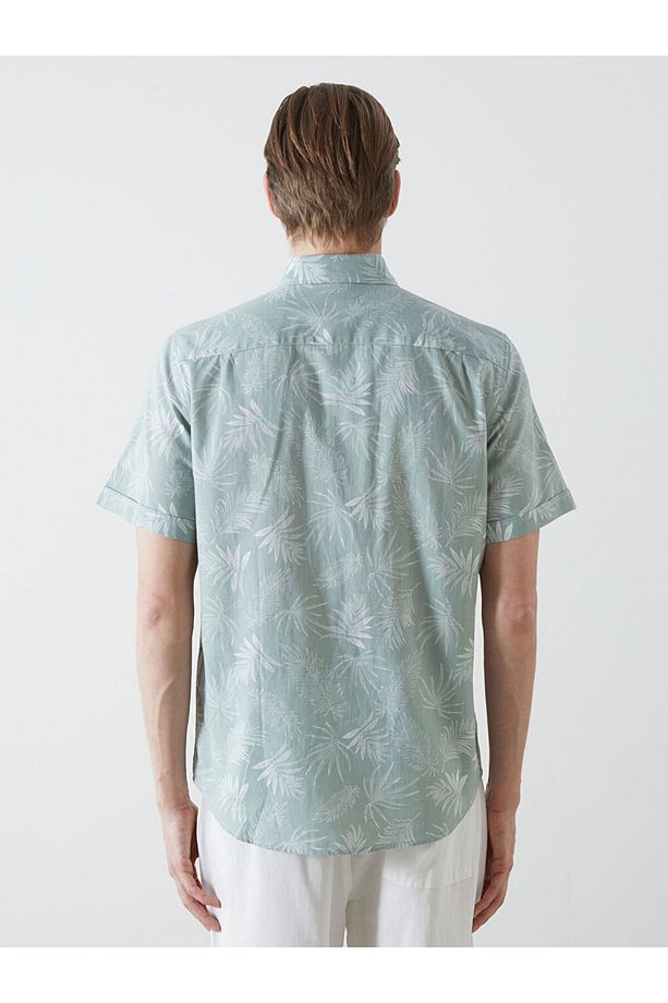 LCWAIKIKI Classic Regular Fit Kısa Kollu Desenli Poplin Erkek Gömlek - 4
