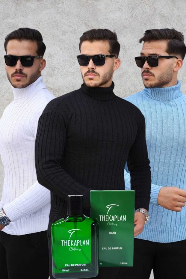 Men's 3-Pack Throat Knitwear Sweater + Qath Perfume