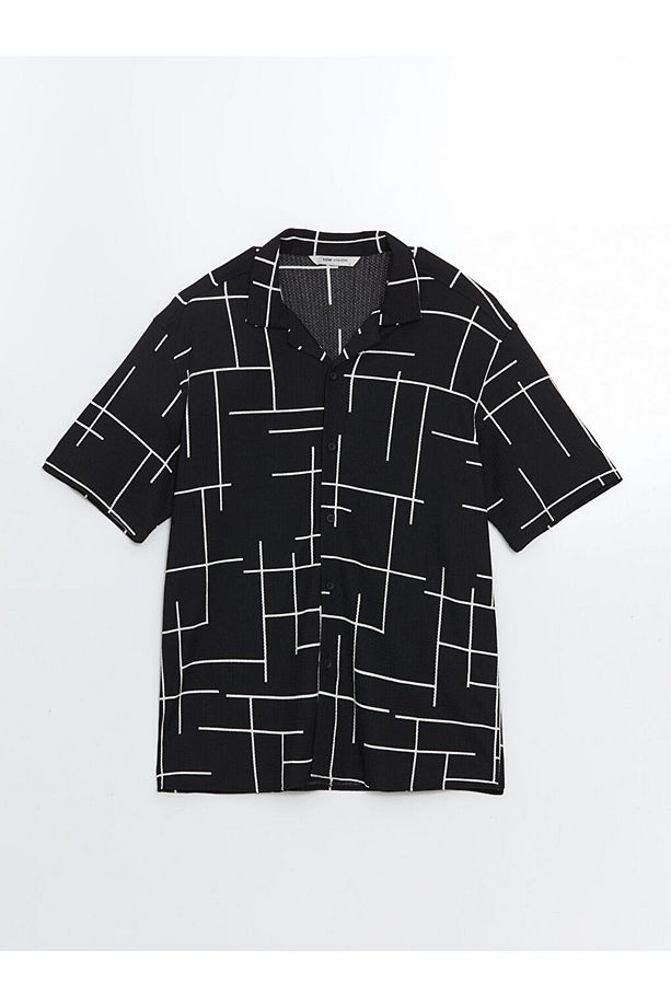 LCW Vision Regular Fit Kısa Kollu Desenli Erkek Gömlek - 5