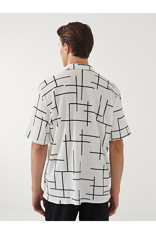 LCW Vision Regular Fit Kısa Kollu Desenli Erkek Gömlek - 4