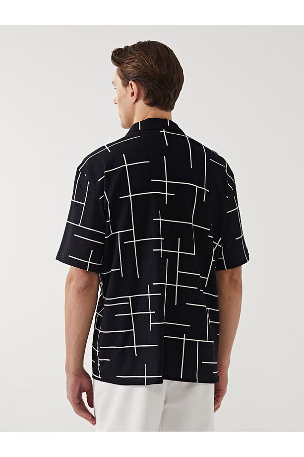LCW Vision Regular Fit Kısa Kollu Desenli Erkek Gömlek - 4