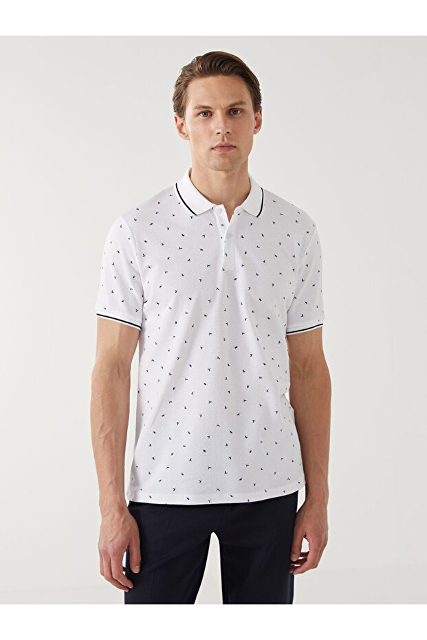 LCW Vision Polo Collar Short Sleeve Patterned Men's T-Shirt