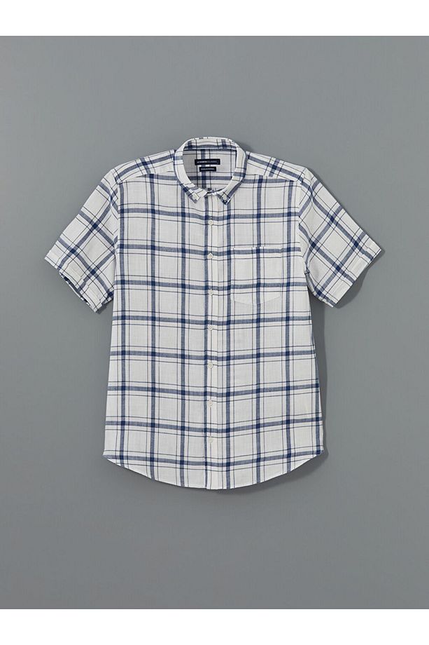 LCWAIKIKI Classic Regular Fit Kısa Kollu Ekose Poplin Erkek Gömlek - 5