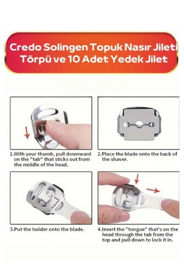 Çok kullanışlı Topuk Rendesi Seti, Topuk Nasır Jileti Törpü ile birlikte 10 Adet Yedek Jilet - 3