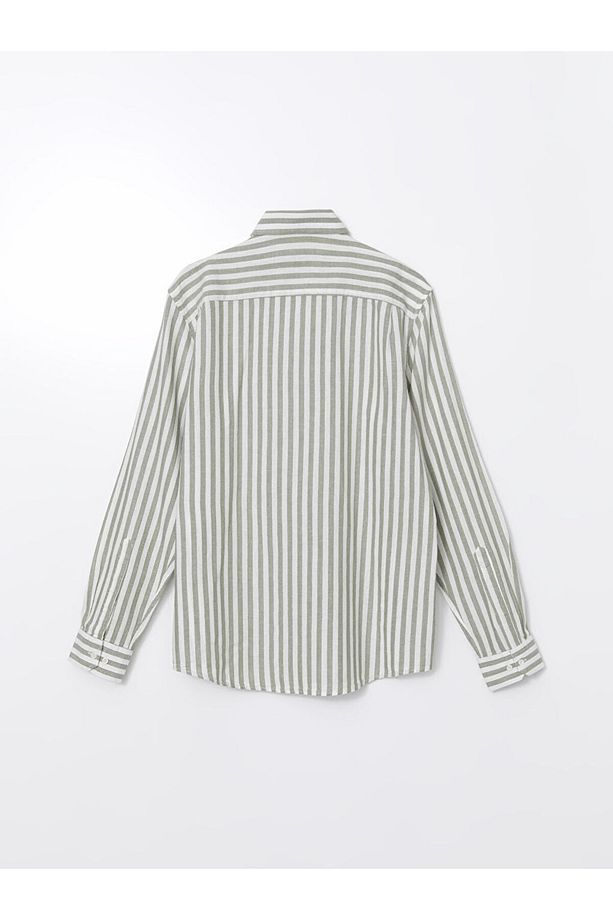 LCW Vision Regular Fit Uzun Kollu Çizgili Poplin Erkek Gömlek - 2