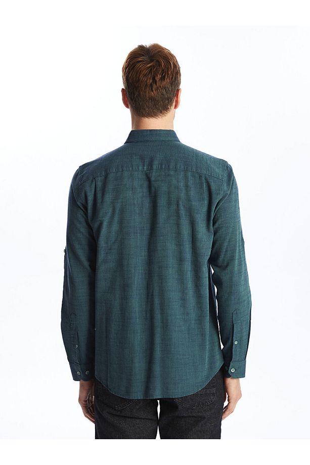 LCWAIKIKI Classic Regular Fit Uzun Kollu Armürlü Erkek Gömlek - 4