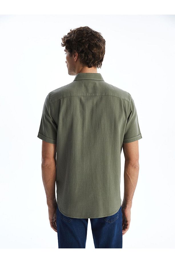 LCWAIKIKI Classic Regular Fit Kısa Kollu Poplin Erkek Gömlek - 4