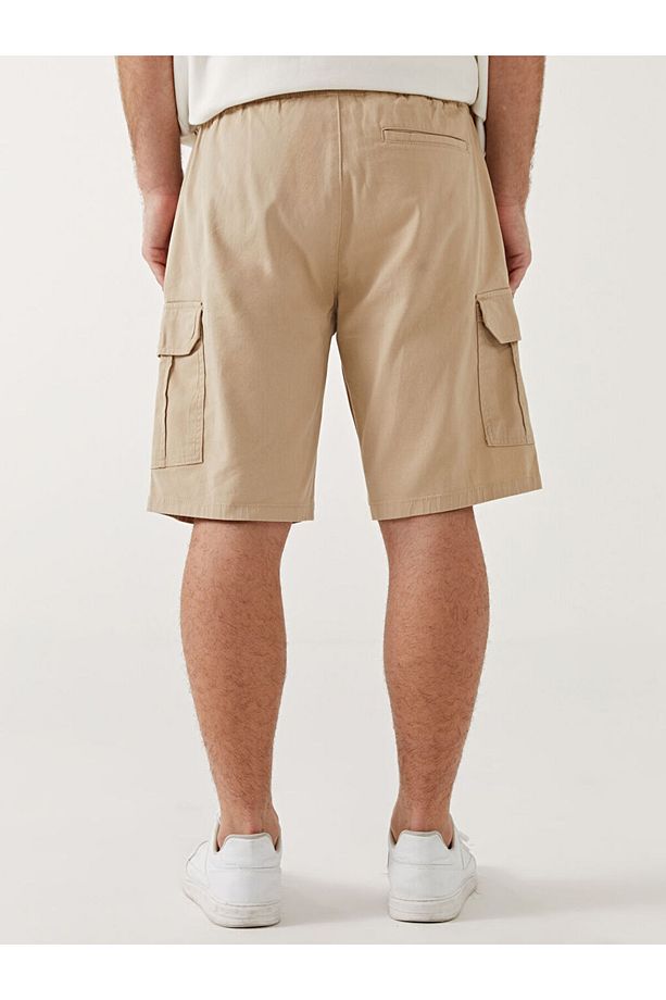 XSIDE Standart Kalıp Gabardin Erkek Kargo Şort - 4