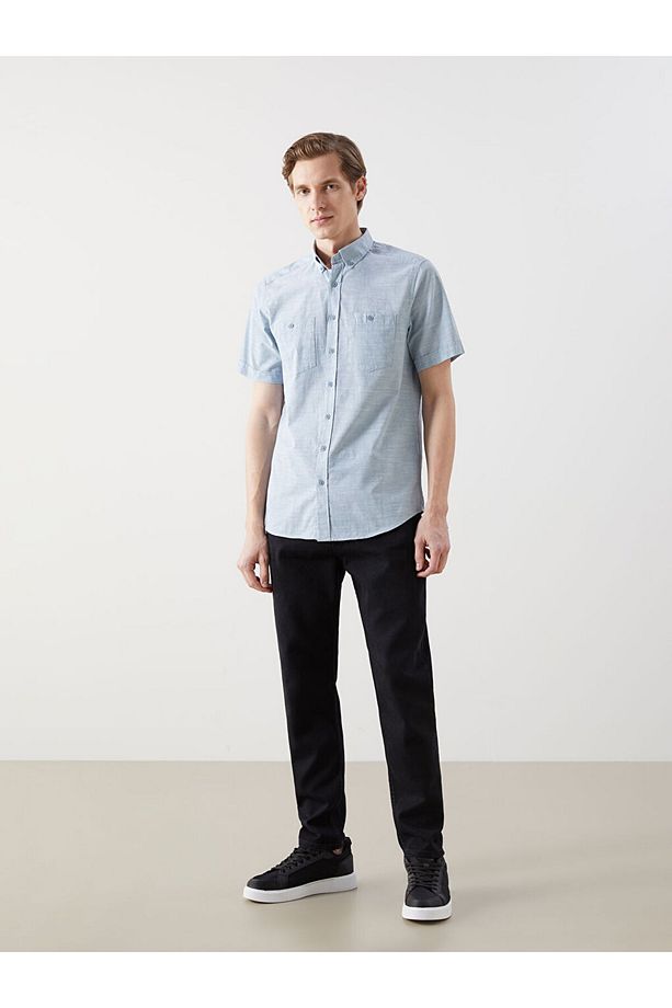 LCWAIKIKI Classic Regular Fit Kısa Kollu Poplin Erkek Gömlek - 2
