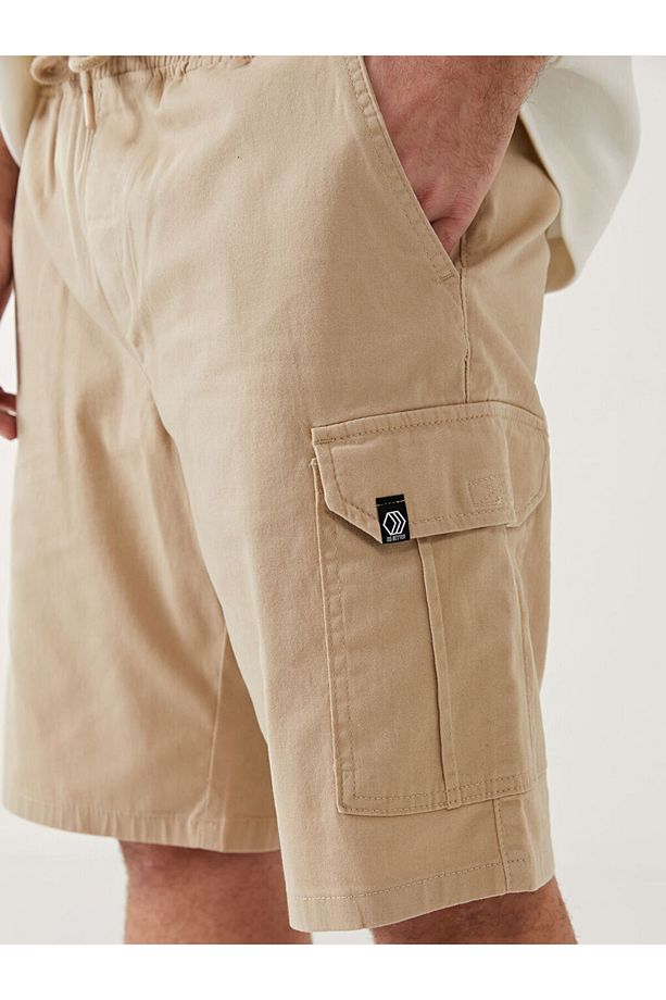 XSIDE Standart Kalıp Gabardin Erkek Kargo Şort - 3