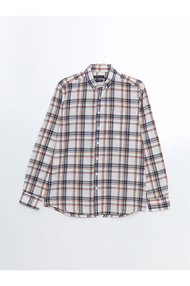 LCWAIKIKI Classic Regular Fit Uzun Kollu Ekose Poplin Erkek Gömlek - 5