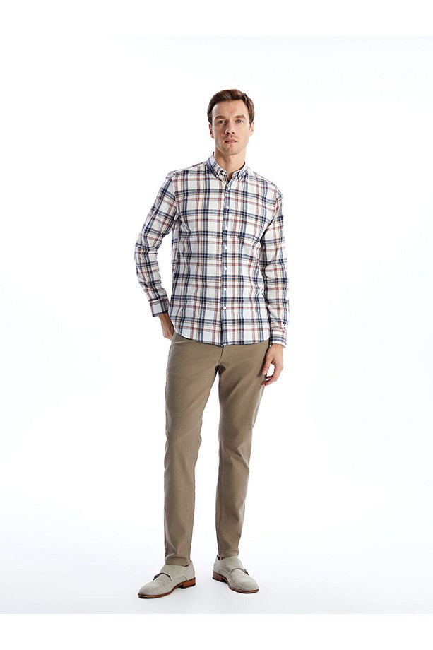 LCWAIKIKI Classic Regular Fit Uzun Kollu Ekose Poplin Erkek Gömlek - 2
