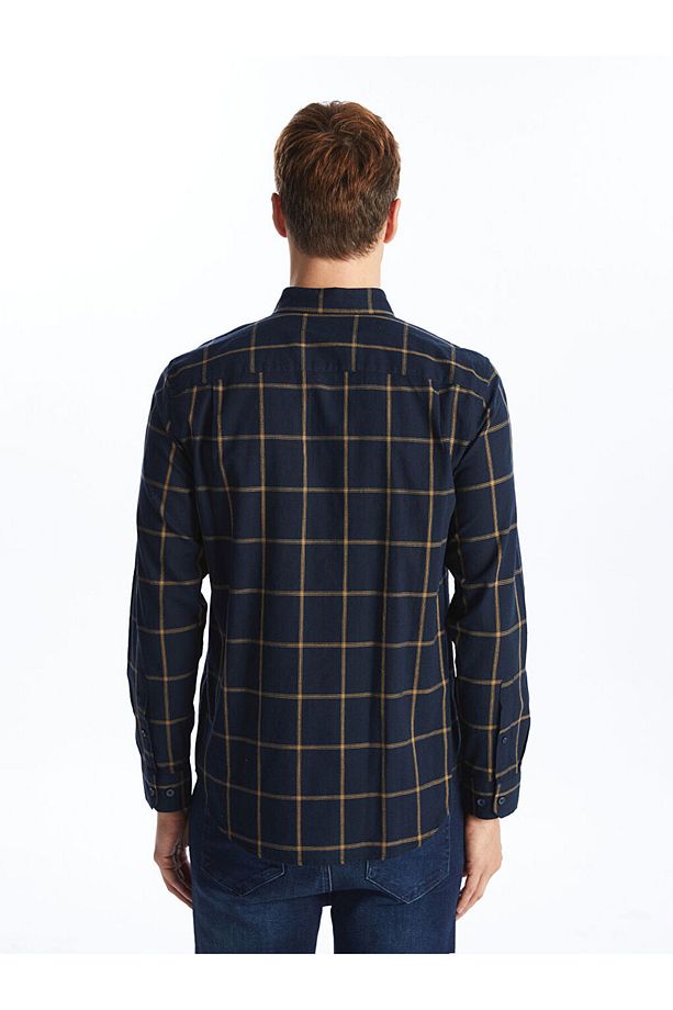 LCWAIKIKI Classic Regular Fit Uzun Kollu Ekose Poplin Erkek Gömlek - 4