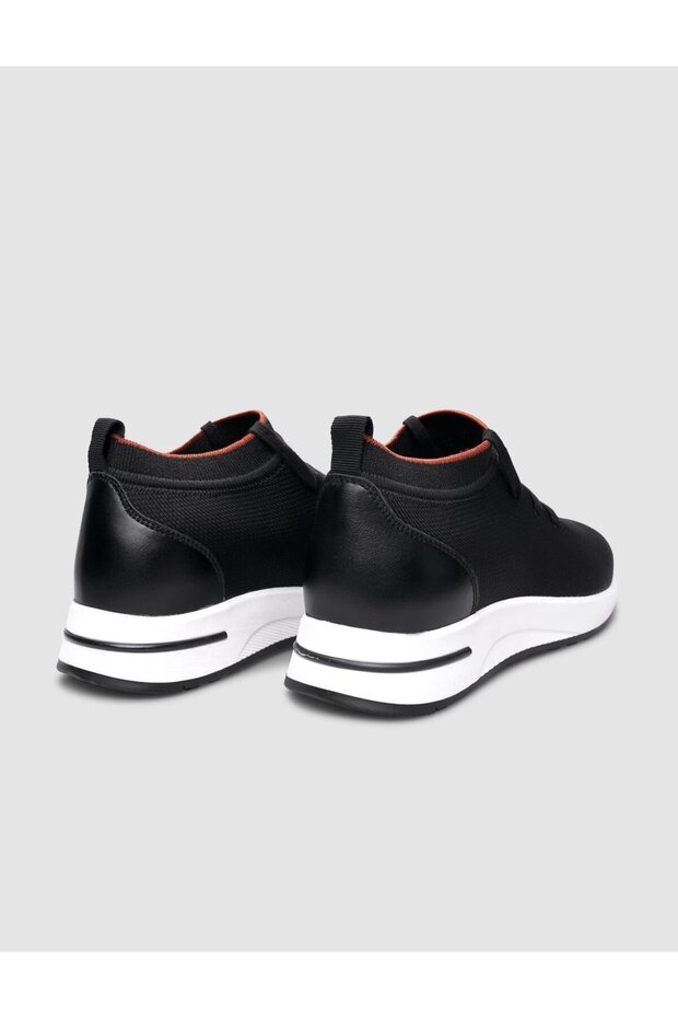 Triko Siyah Bağcıklı Kadın Sneaker - 3