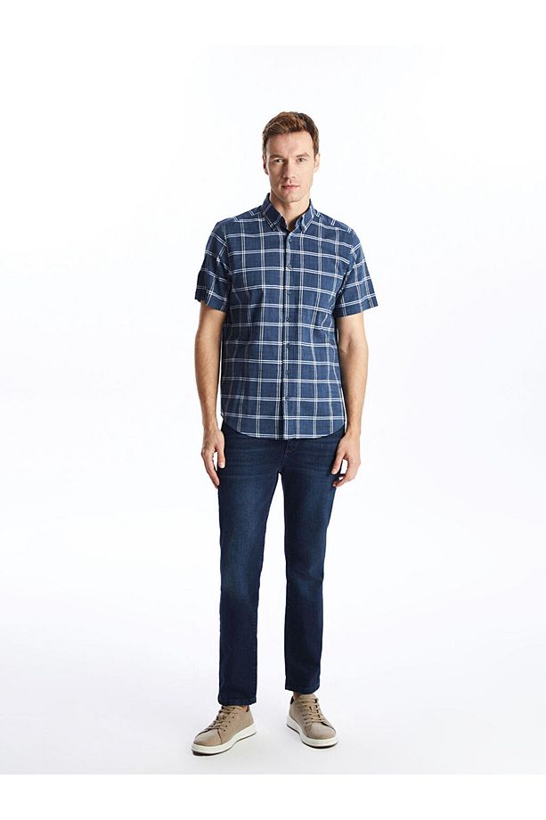 LCWAIKIKI Classic Regular Fit Kısa Kollu Ekose Poplin Erkek Gömlek - 2